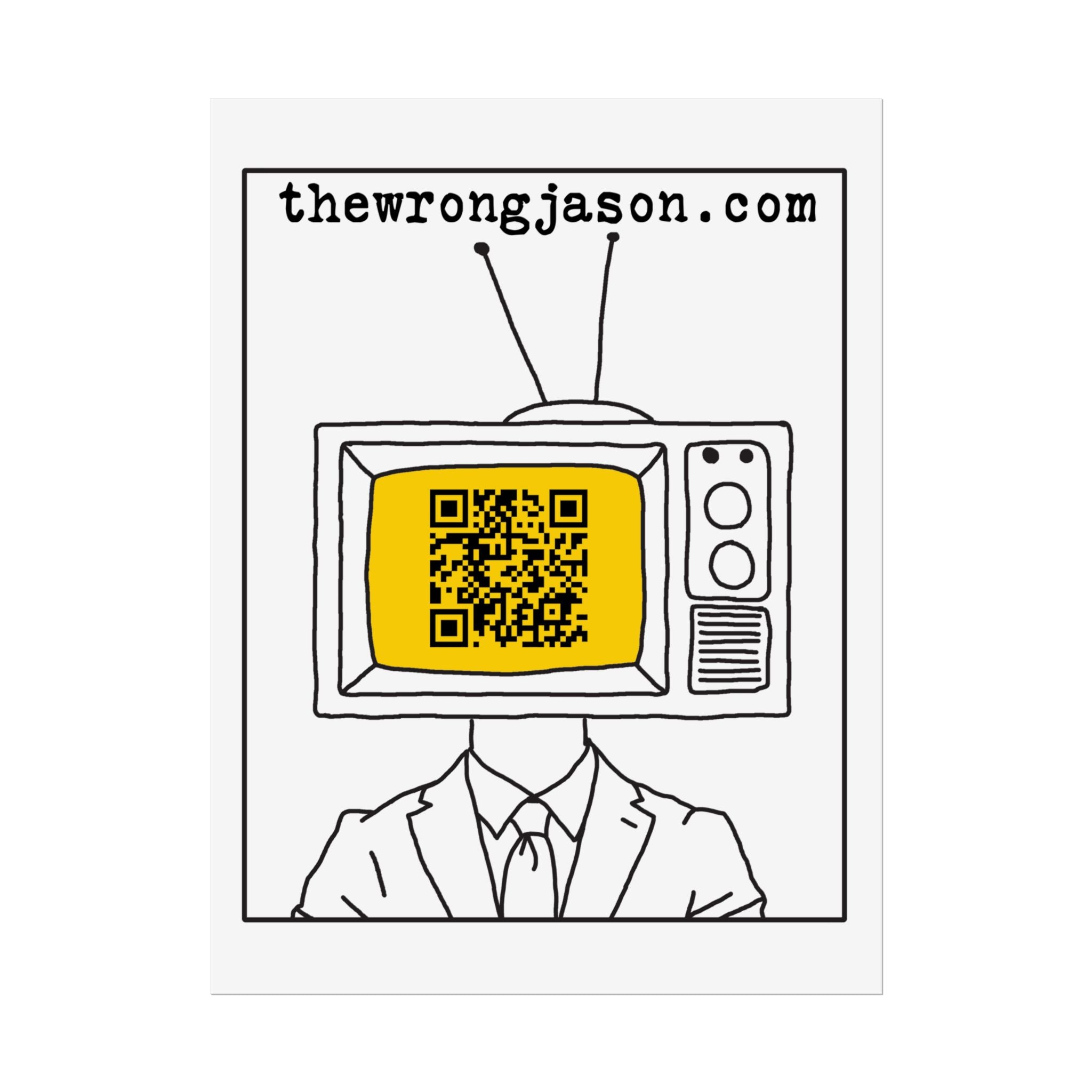 TV Head QR Art Rolled Poster