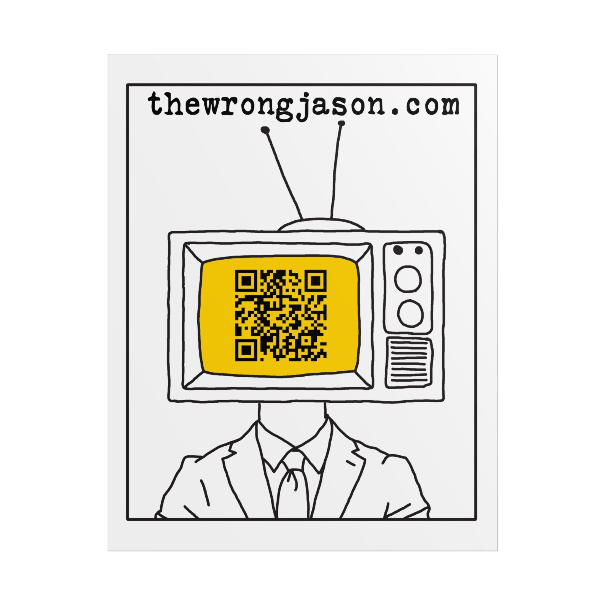 TV Head QR Art Rolled Poster