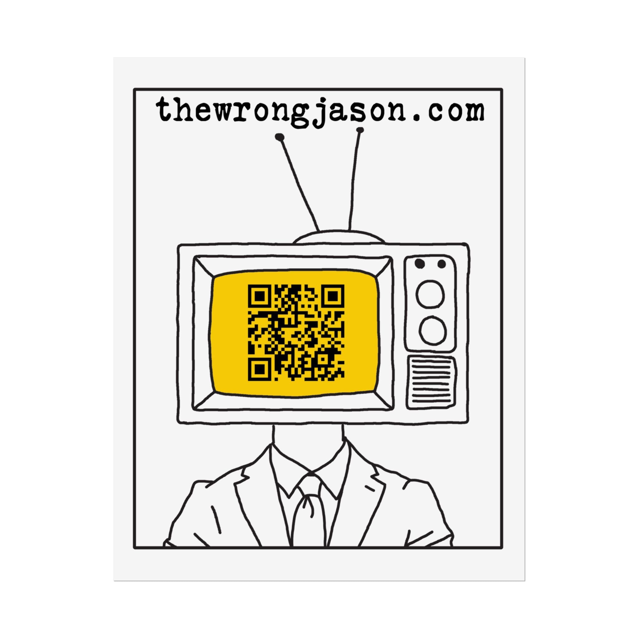 TV Head QR Art Rolled Poster