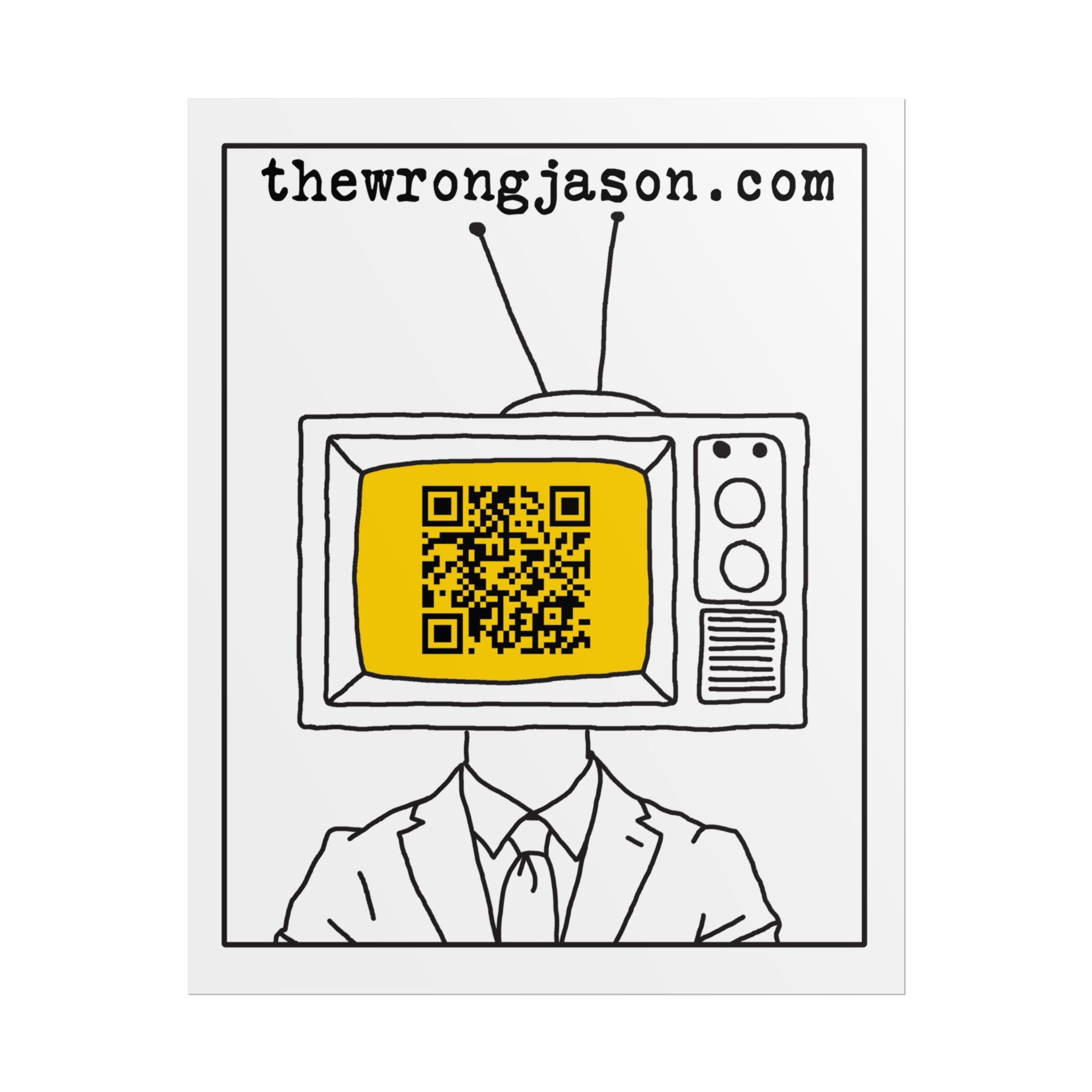 TV Head QR Art Rolled Poster