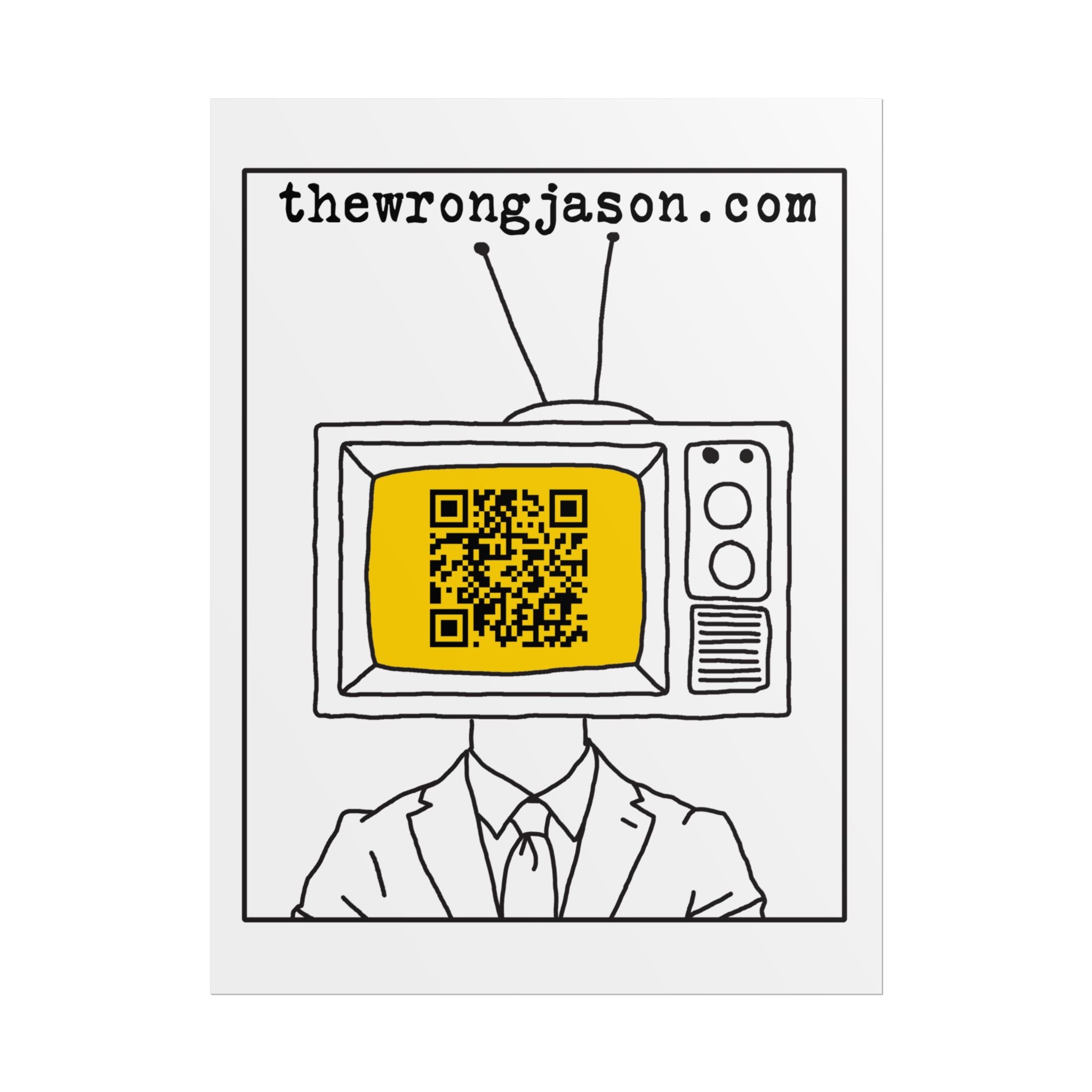 TV Head QR Art Rolled Poster