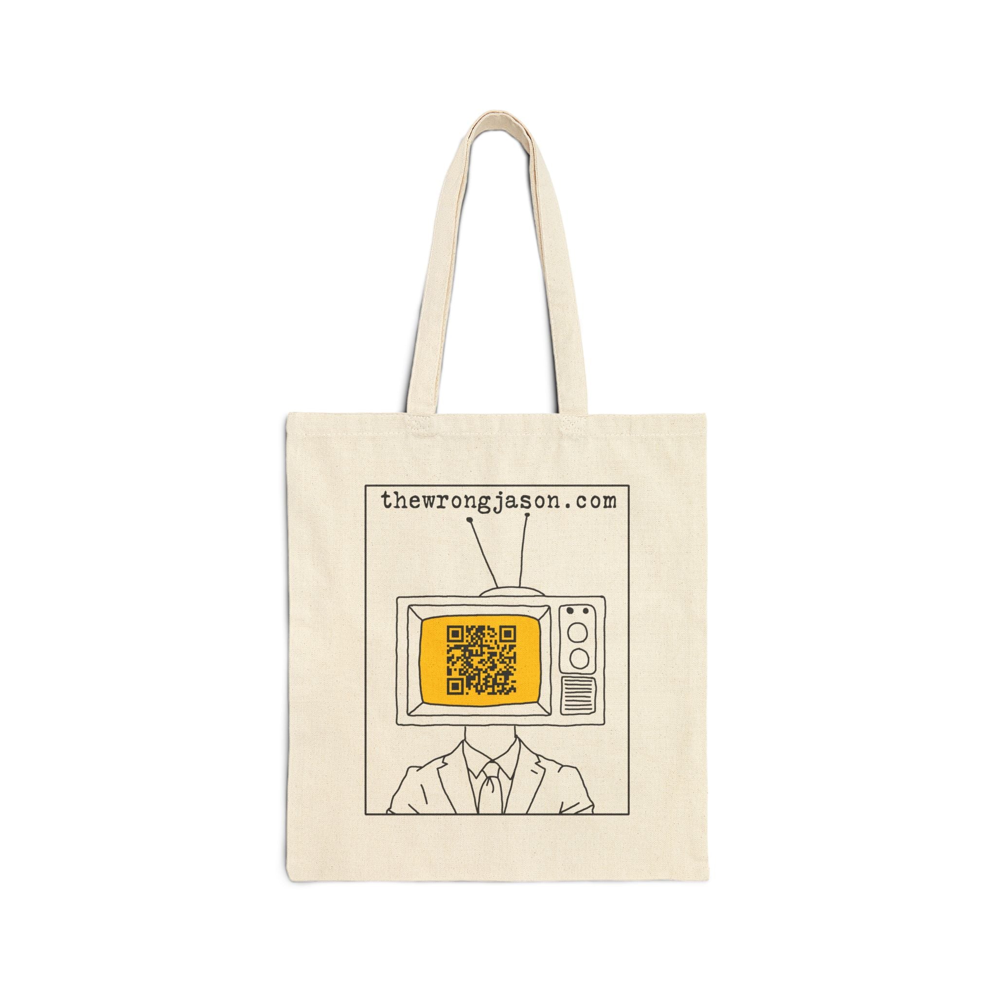 TV Head Canvas Tote Bag